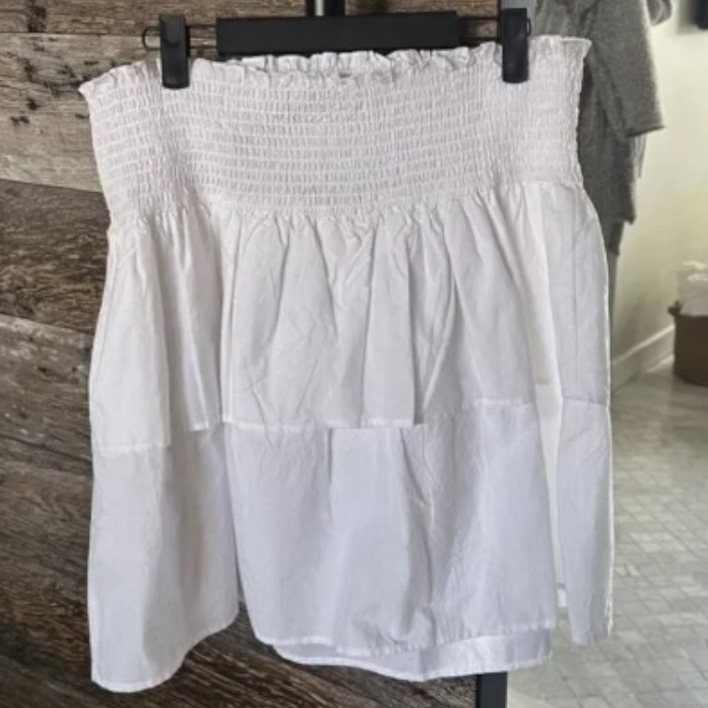HT360 Collective Layered Ruffle Mini Skirt XL White Double Layer Cotton NWT - Picture 11 of 11